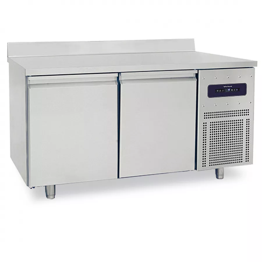 Bäckereikühltisch 2-türig 600x400 mm, Edelstahlarbeitsplatte mit Aufkantung, -2°/+8°C - WiFi